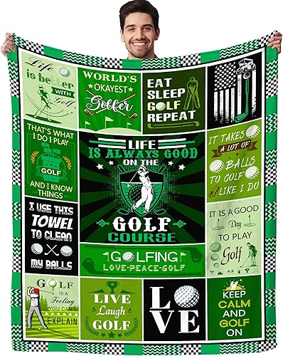 Manta de golf ultra suave y cálida, manta de franela para amantes del golf, el mejor regalo de golf para hombres, mujeres, adultos y niños, 50 x 40