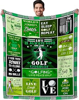 Golf Blanket Ultra Soft Warm Flannel Throw Blanket Golf Lover Best Golfing Gifts Blankets for Men Women Adults Kids 50"X40"