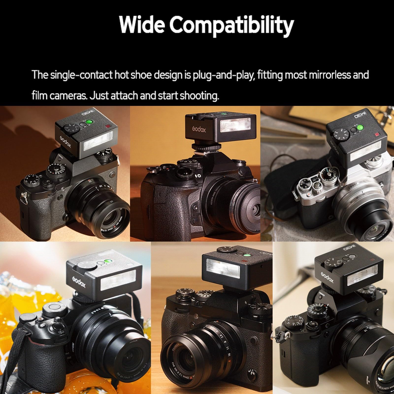 Godox IM30 Flash Universale Per Fotocamere - Mini Flash Con 7 Livelli Di Potenza Per Canon, Nikon, Sony - Foto 2