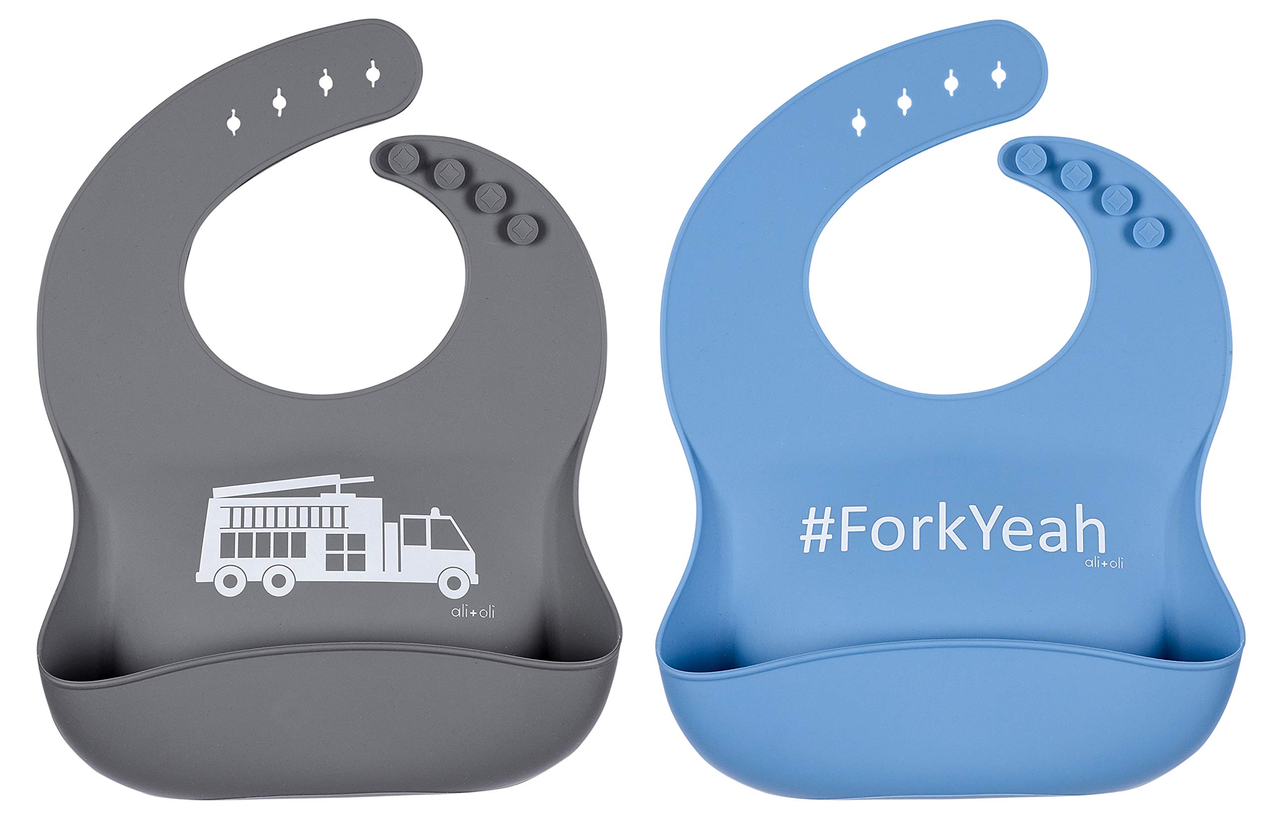 Ali+Oli Silicone Bib for Baby & Toddler | Waterproof Adjustable Bibs