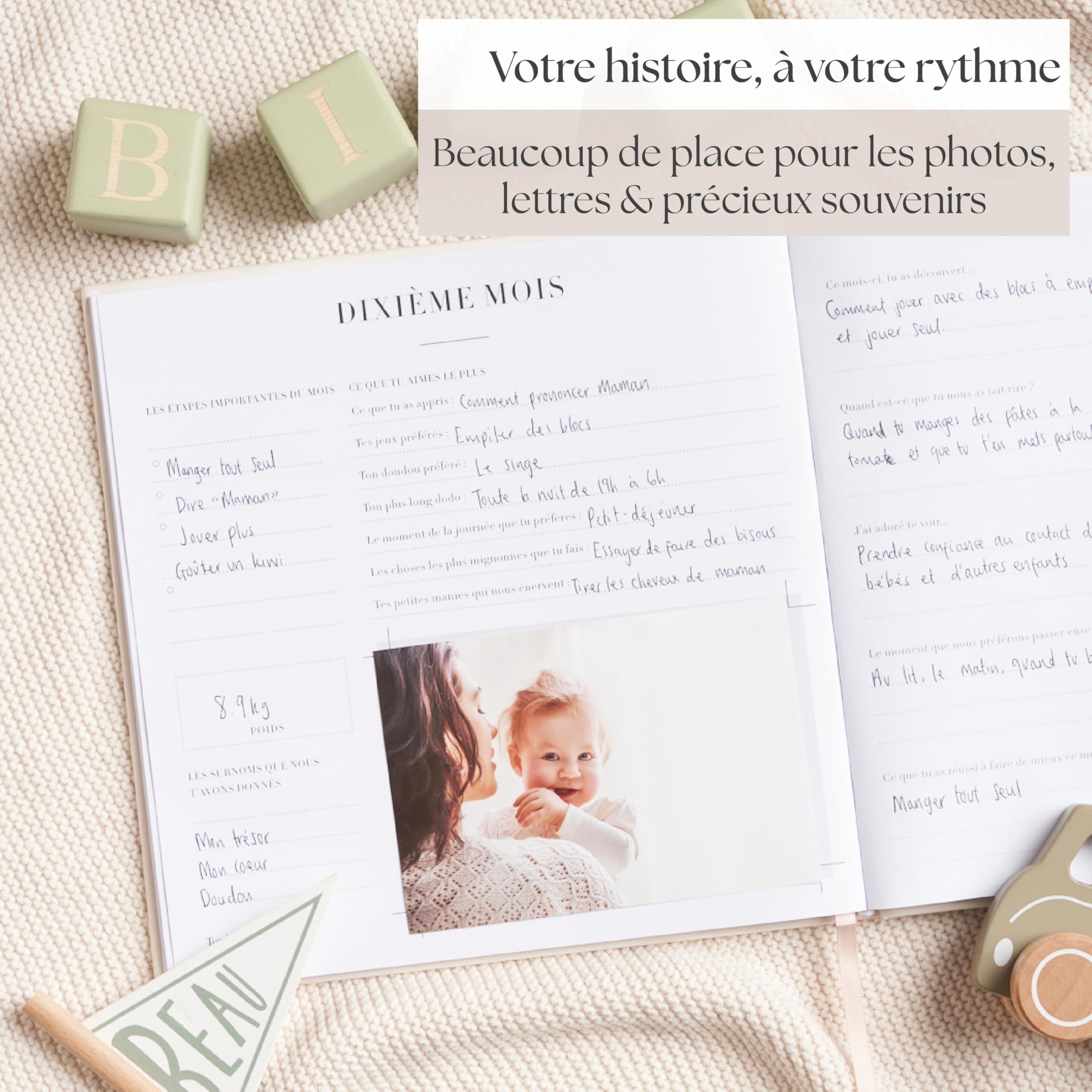 Livre de Naissance - Album Photos et Naissance - Cadeau Naissance 132 Pages et Album Photo Scrapbooking – Livre Naissance Bébé Garçons et Filles – Photos de 6 x 4'' et 4 x 6'' (Rose)