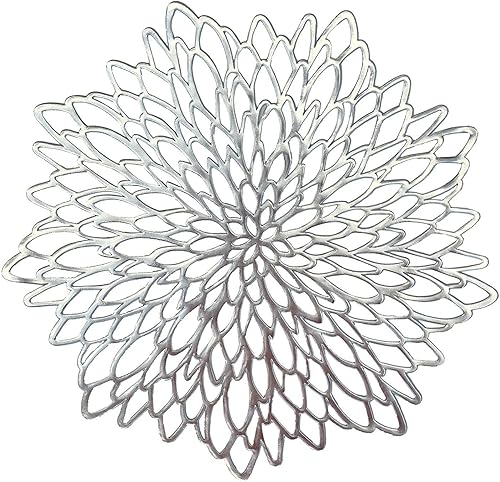 Manteles individuales metálicos plateados con texto en inglés "OCCASIONS", A1. Hoja de plata