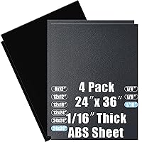 Vista 10 de ABS Plastic Sheet 1/16 Inch Thick 12" x 16" (4-Pack),Two-Sided Heat Moldable Panel (Thermoplastic Textured Front & Smooth Back), Black Thermoform