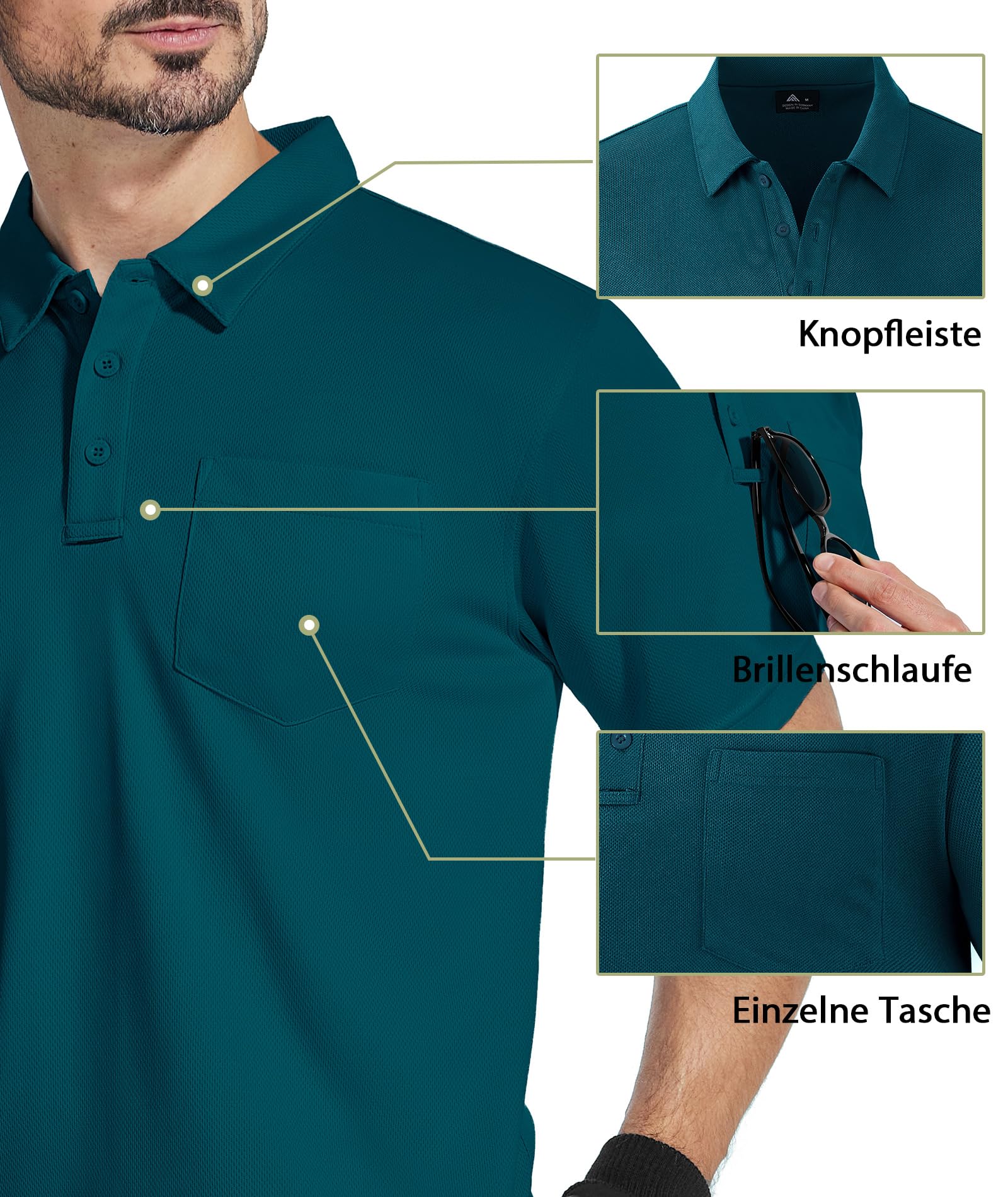 SwissWell 2 Pezzi Polo Uomo Manica Corta Estiva Golf T-Shirt Traspirante Tennis Maglietta Polo Shirt
