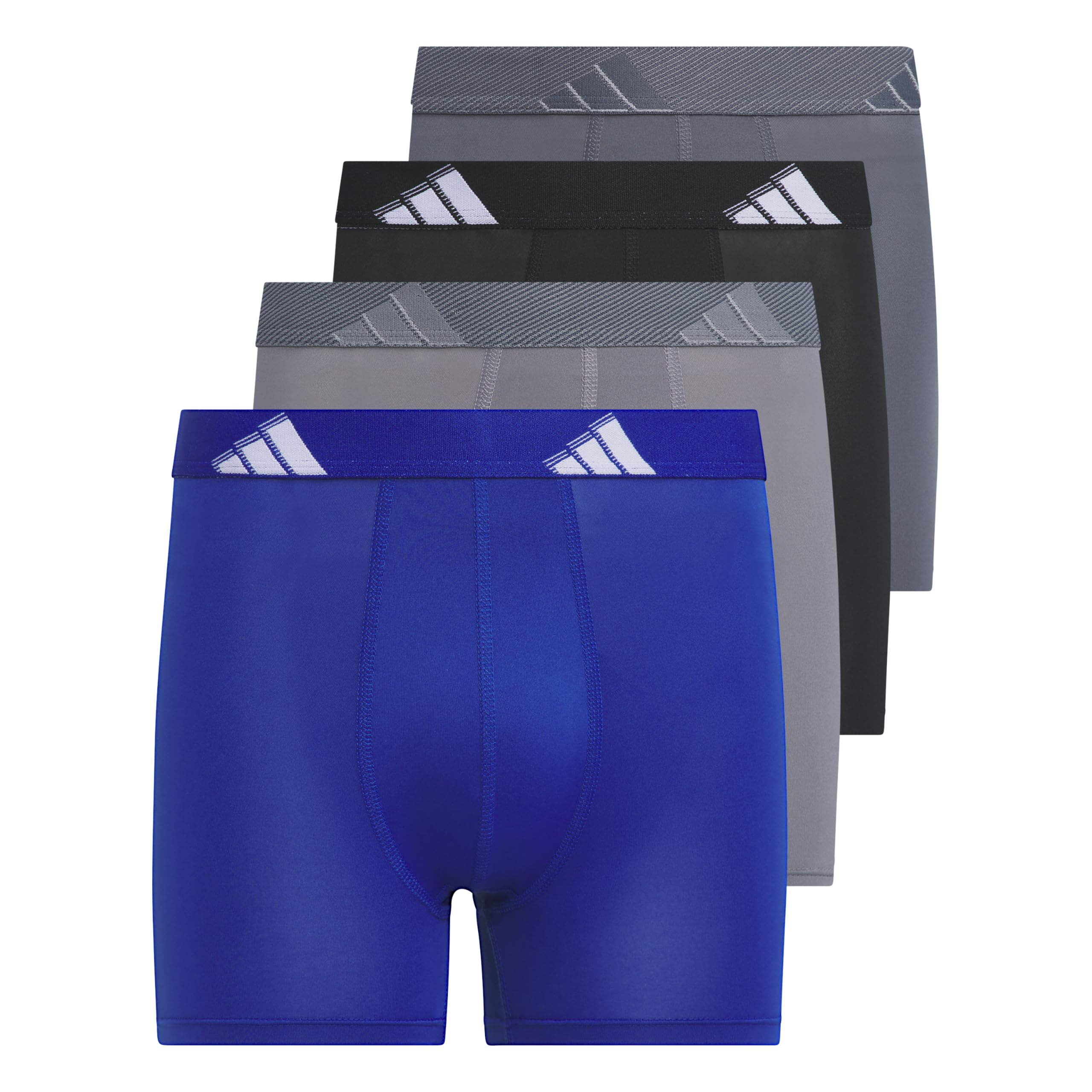 Adidas Athletic Fit Microfiber Boxer Brief Underwear (4-Pack) Designed for Active Sport And all Day Comfort Boxer Corti Bambini e Ragazzi (Pacco da 4)