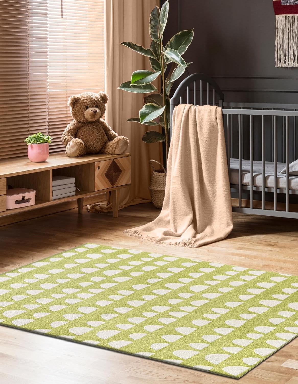 Rugs.com Whimsy Kids Collection Rug – 5x8 Pastel Green Medium-Pile Rug Perfect for Bedrooms, Dining Rooms, Living Rooms