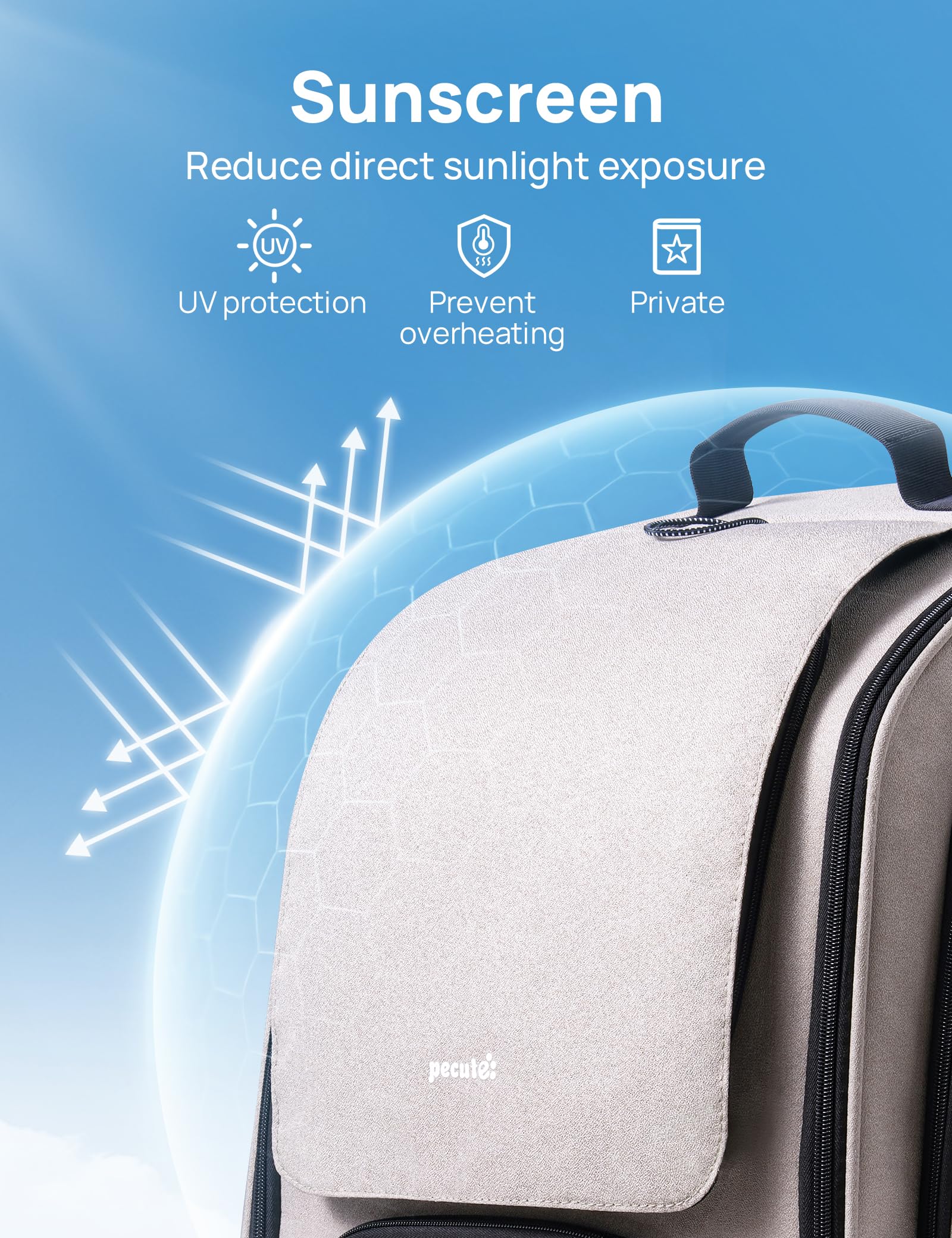 Pecute Zaino Trasportino per Gatti a Bolla - Ampio spazio stabile, parasole traspirante, ideale per viaggiare, fare escursioni, fare visitare cliniche veterinarie con il tuo animale domestico, Cachi