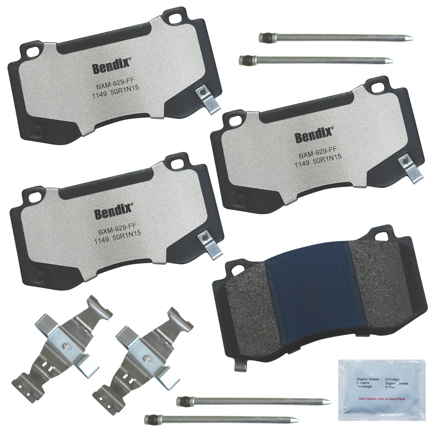 Bendix Fleet Metlok MKD1149FM Semi-Metallic Front Brake Pads for Select Models Chrysler 300, Dodge Challenger, Charger, Magnum, Jeep Grand Cherokee