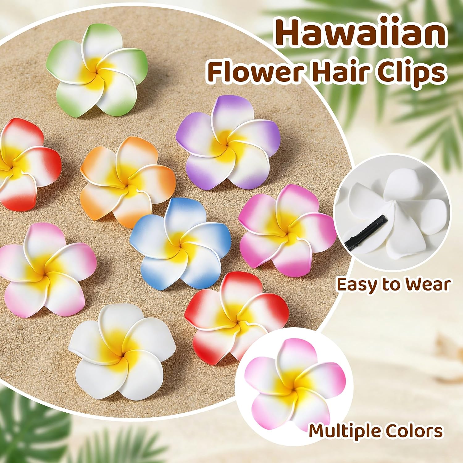DMIGHT 36PCS Luau Party Decorations,Hawaiian Beach Pool Party Eyeglasses and Flower Hair Clips, Tropical Photo Booth Props for Carnival Beach Party Favor Birthday Hawaiian Accessories
