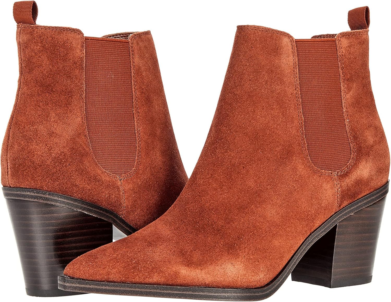 Nine West Women's Wyllis Ankle Boot, Dark Orange Suede, 7.5
