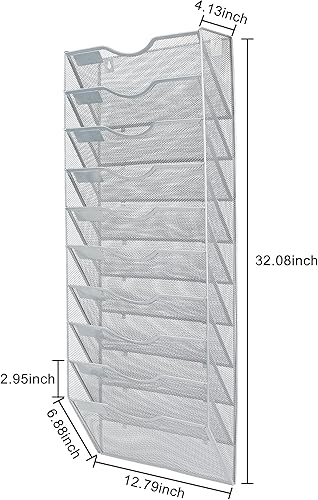 Vista 57 de PAG Soporte de pared colgante para archivos, organizador de correo, soporte para documentos, 5 niveles, negro