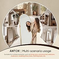 Vista 9 de Espejo de longitud completa, de 59 x 19 pulgadas, de suelo, arqueado, no empotrado, con soporte, colgante, montado para dormitorio, sala de estar