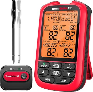 TempPro TempSpike Wireless Meat Thermometer Digital with 2 Probes | 2000FT Range, Ultra-Thin Meat Probe, Temperature Alarm For Smoker, BBQ, Grill, Turkey, Previously ThermoPro