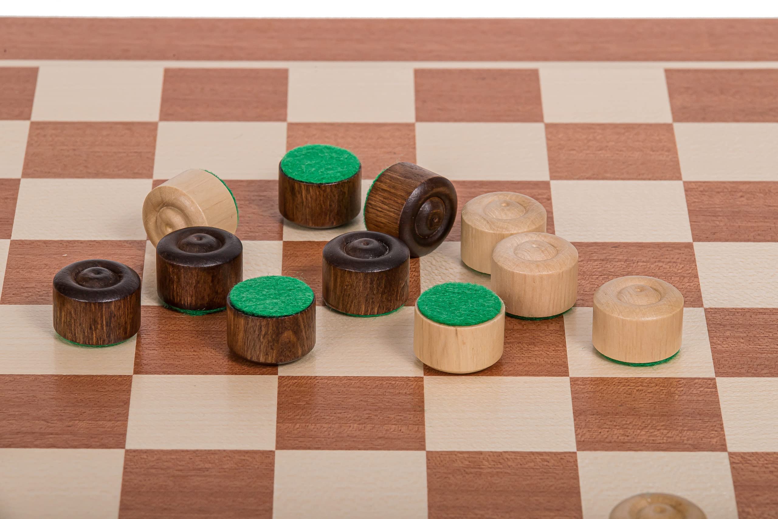 Square - Pro Dame Set 100 Campo - Scacchiera in legno Mogano - Campo 40 x 40 mm