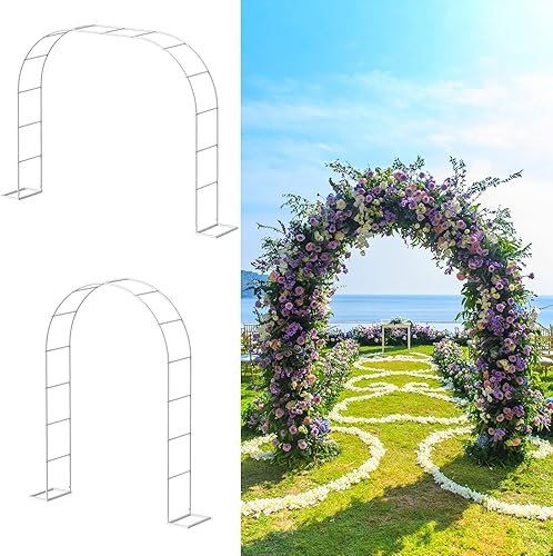 Arco de boda grande para ceremonia de 7.8 pies de ancho x 6.3 pies de alto o 5.25 pies de ancho x 7.6 pies de alto, soporte de telón de fondo de