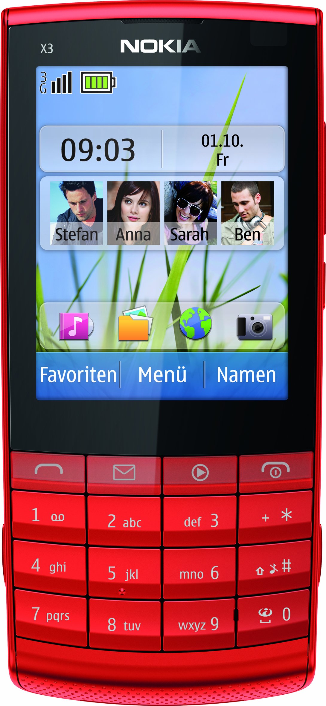schermo cellulare nokia x3-02 blu