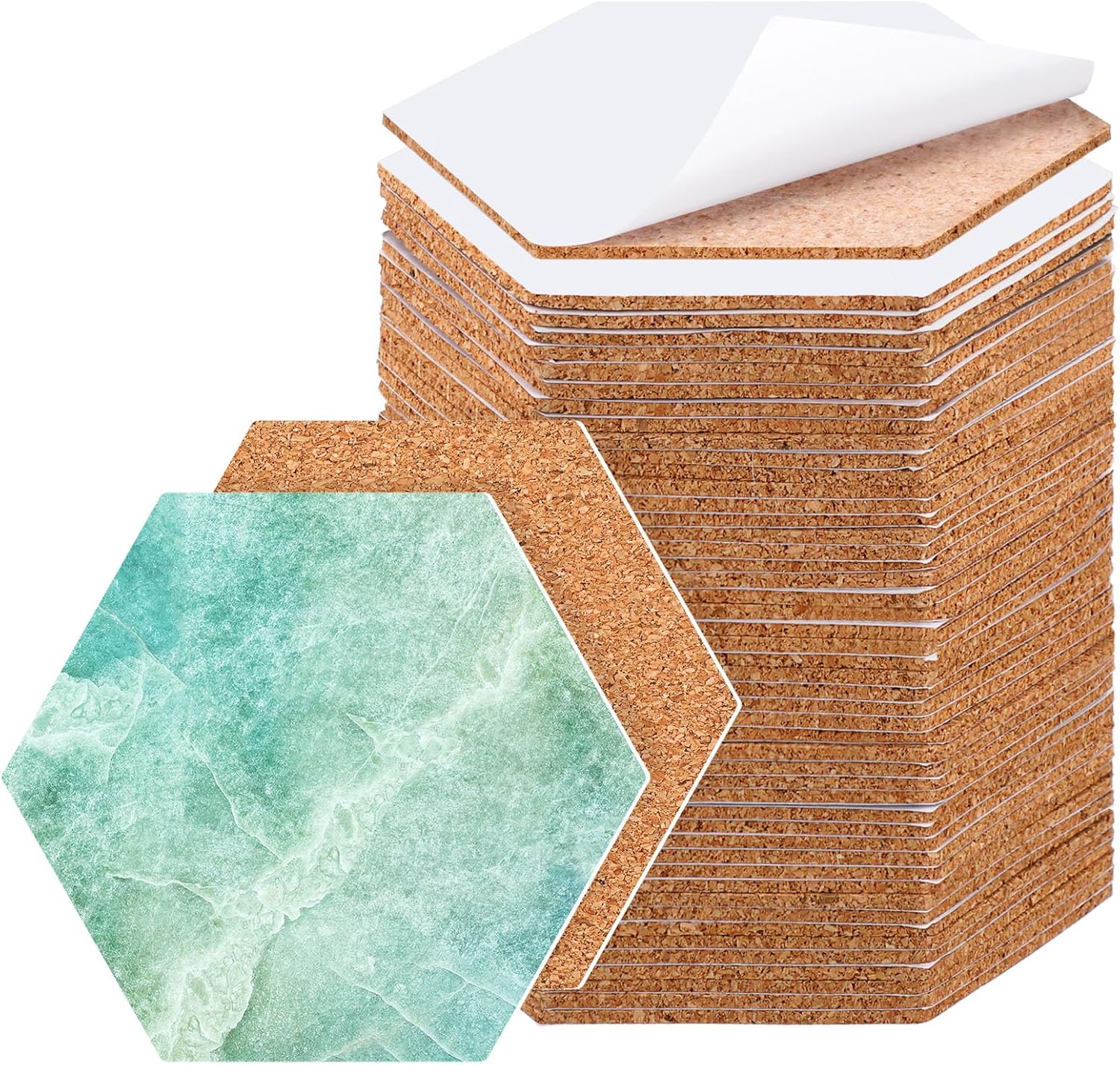 Zhehao 50 Pcs 4 Incn Cork Coaster Backing Self Adhesive