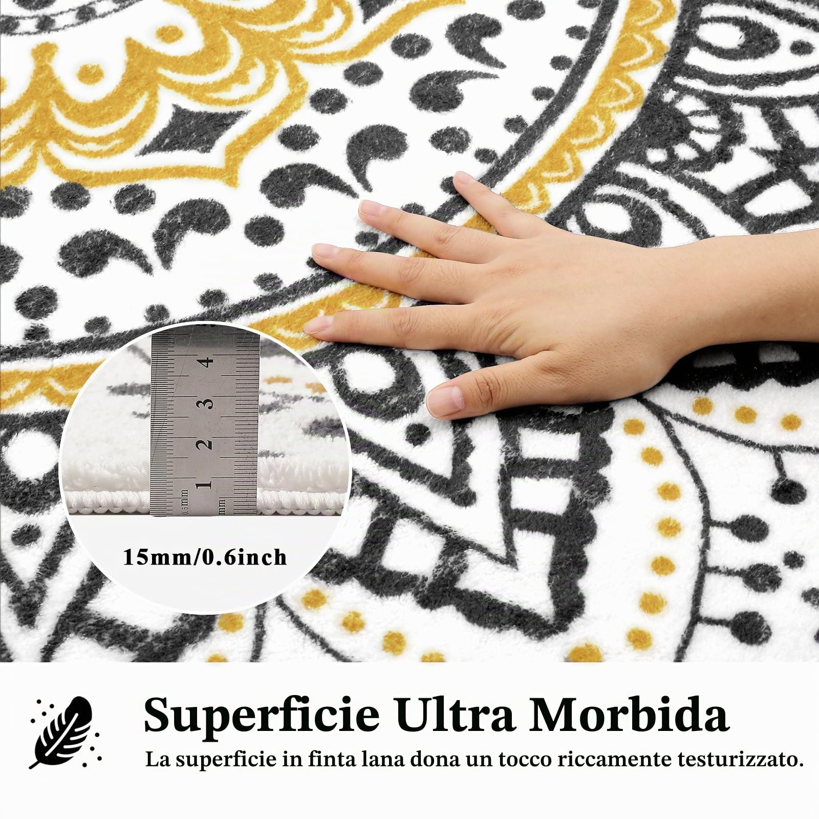 Pauwer Tappeto Salotto Rotondo Pelo Corto 160 cm, Ultra Morbido Grande Tappeto Camera da Letto Antiscivolo Tappeto Soggiorno Lavabile in Lavatrice Tappeti Salotto Bobo Decorazione Carpet per la Casa