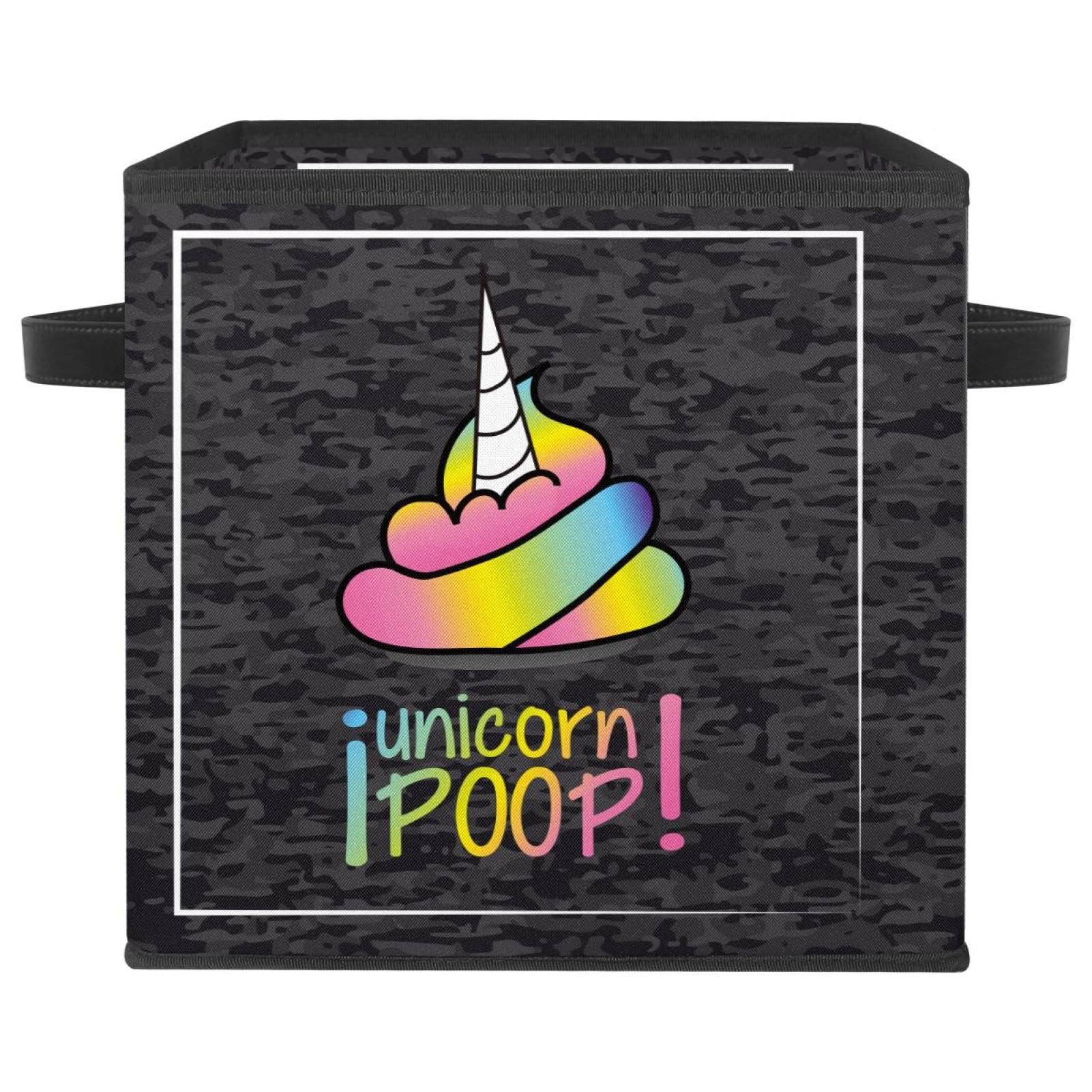 Boîte de rangement pliable Licorne Poop pour chambre d'enfant