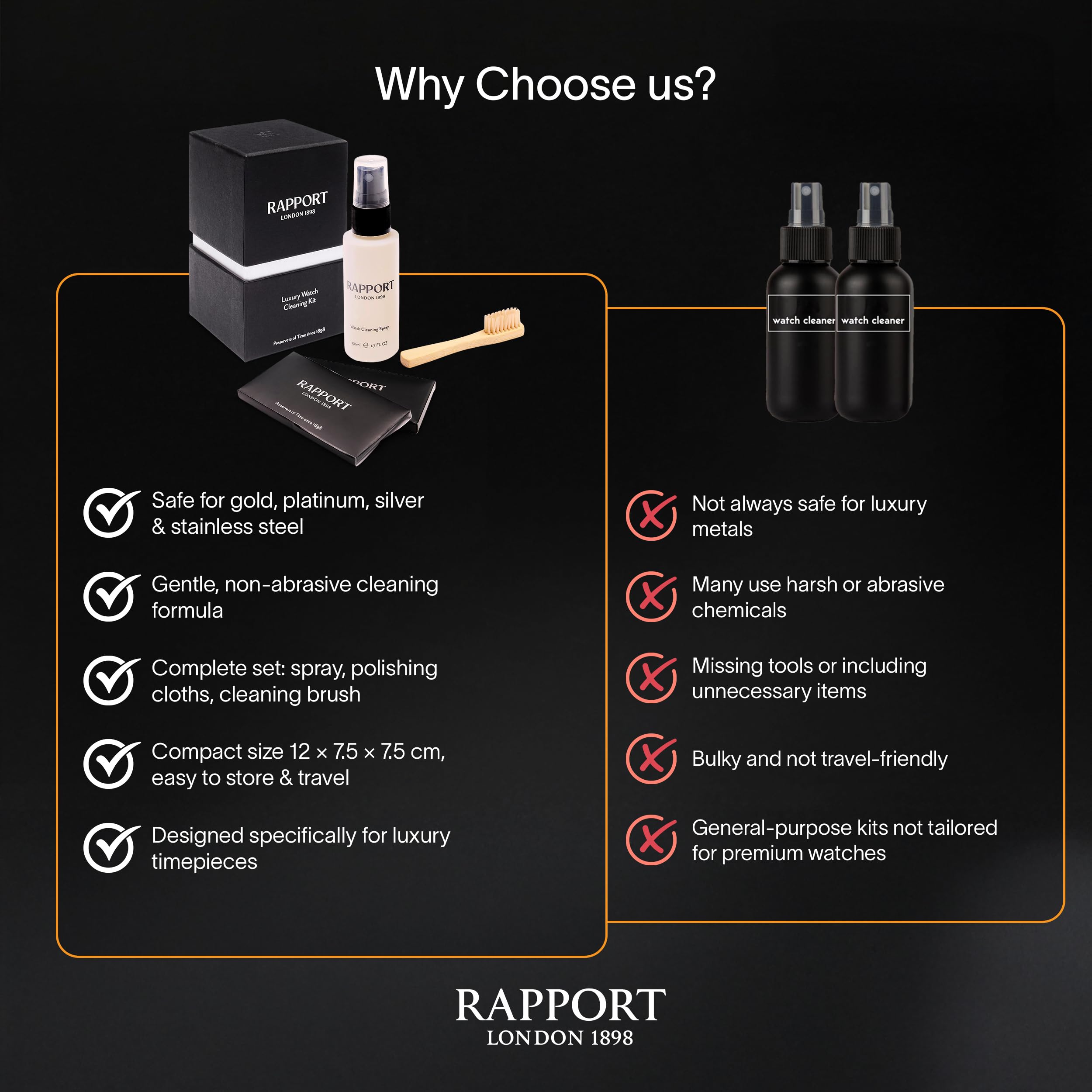 Rapport Kit di pulizia per orologi di lusso, nero