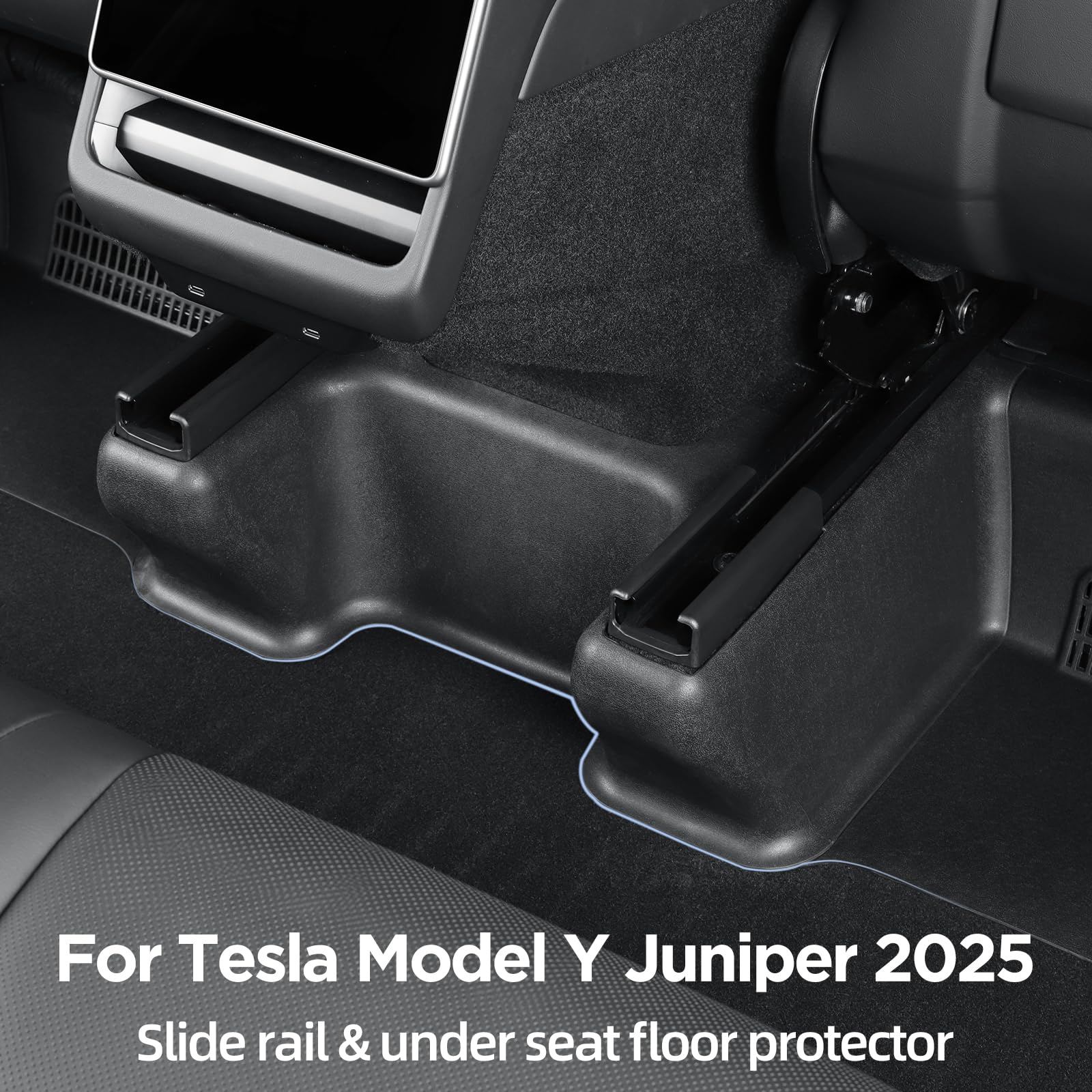 Smabee Sitzschienenpolster für Tesla Model Y Juniper 2025 2026, TPE, Schwarz, 5 Stück