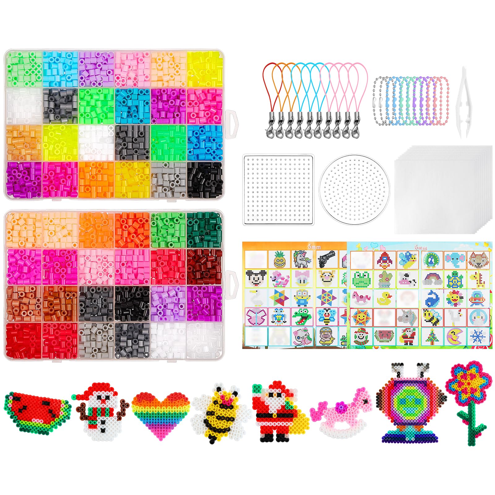 AUAUY 3360pcs Fuse Beads Kit, 36 Colors 5mm Iron Beads Set for Decoration