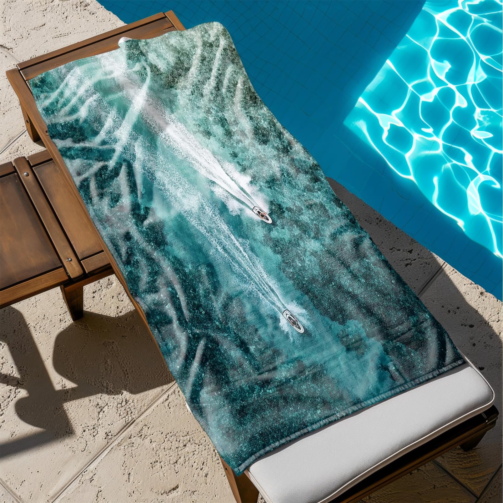 Generico Telo Mare Microfibra 200X100 Grigio Verde Mar Asciugatura Rapida Telo da Spiaggia Sabbia Per Donna Uomo Viaggi Vacanze Nuoto Campeggio