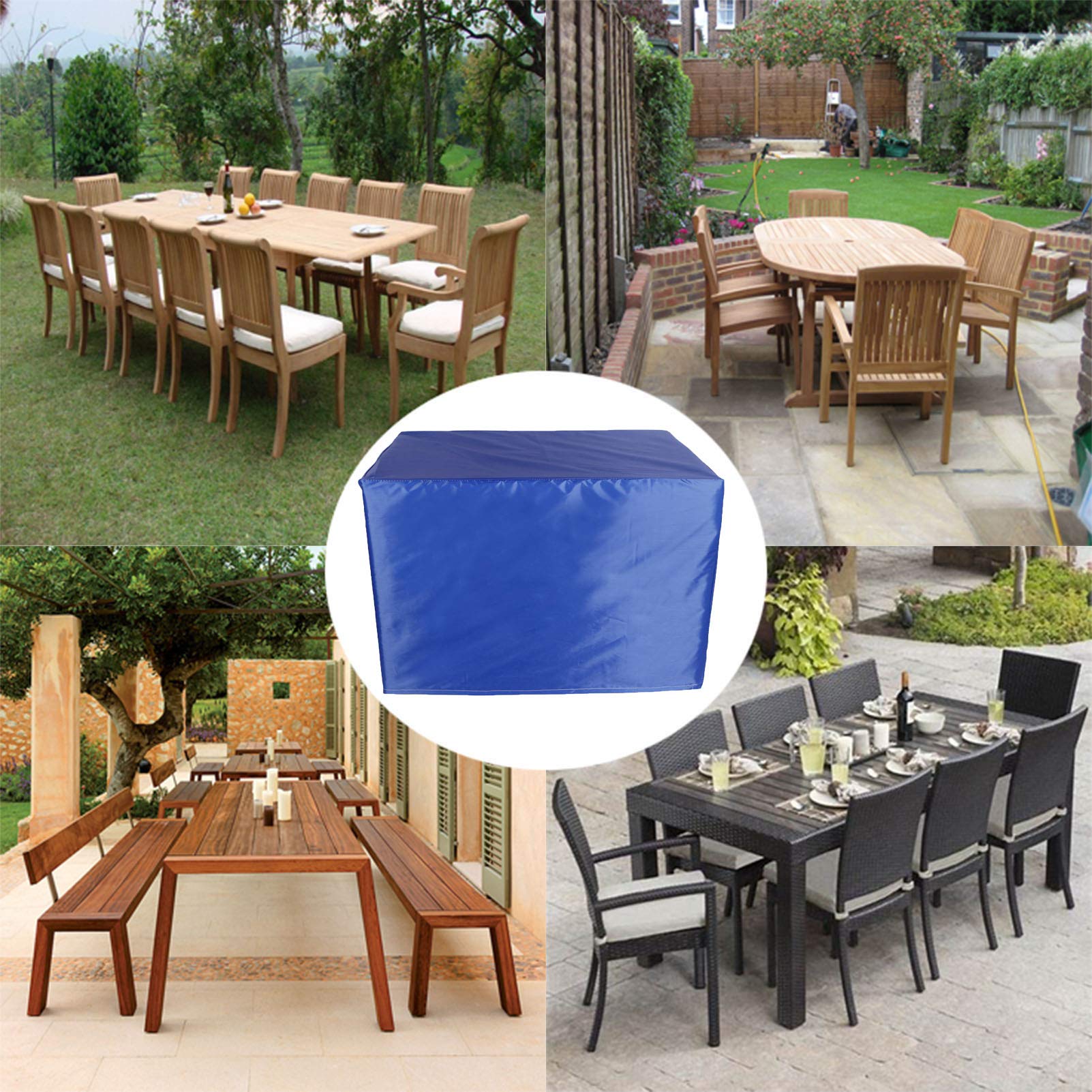 Waterdichte tuinmeubelhoezen - 400 x 300 x 100 cm (L x B x H), zwart, winddicht, anti-uv voor stoel en tafel, rotan bankhoes, tuintafelhoezen, 420D Oxford polyester, rechthoekige hoezen voor buiten Waterdichte tuinmeubelhoezen - 400 x 300 x 100 cm (L x B x H), zwart, winddicht, anti-uv voor stoel en tafel, rotan bankhoes, tuintafelhoezen, 420D Oxford polyester, rechthoekige hoezen voor buiten