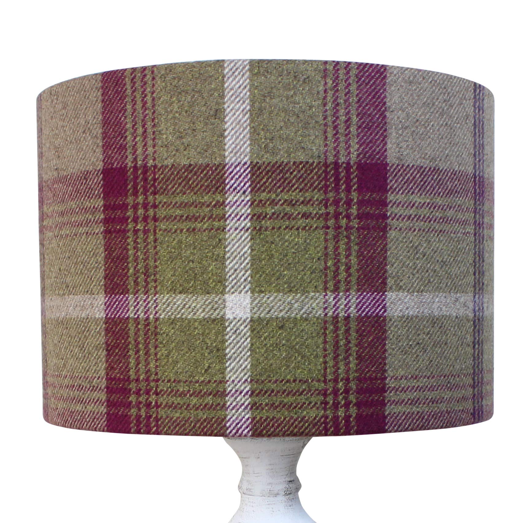 Heather Balmoral Tartan Check Drum Lampshade (35 cm Diameter x 21cm High Table/Standard Lamp)