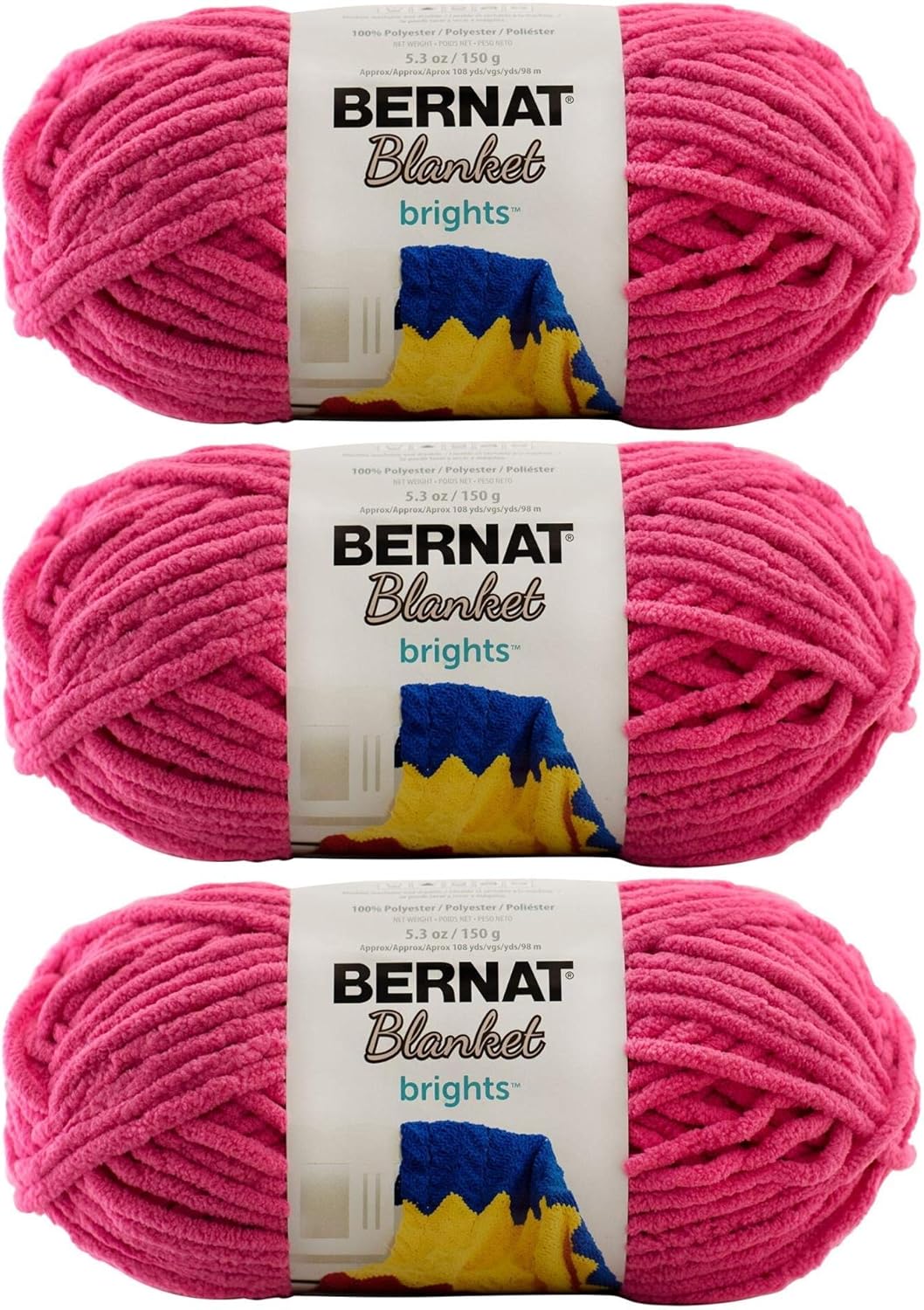 Bulk Buy Bernat Blanket Yarn (3Pack) Super Bulky 6 5.3 Ounce 108 Yards Per Skein