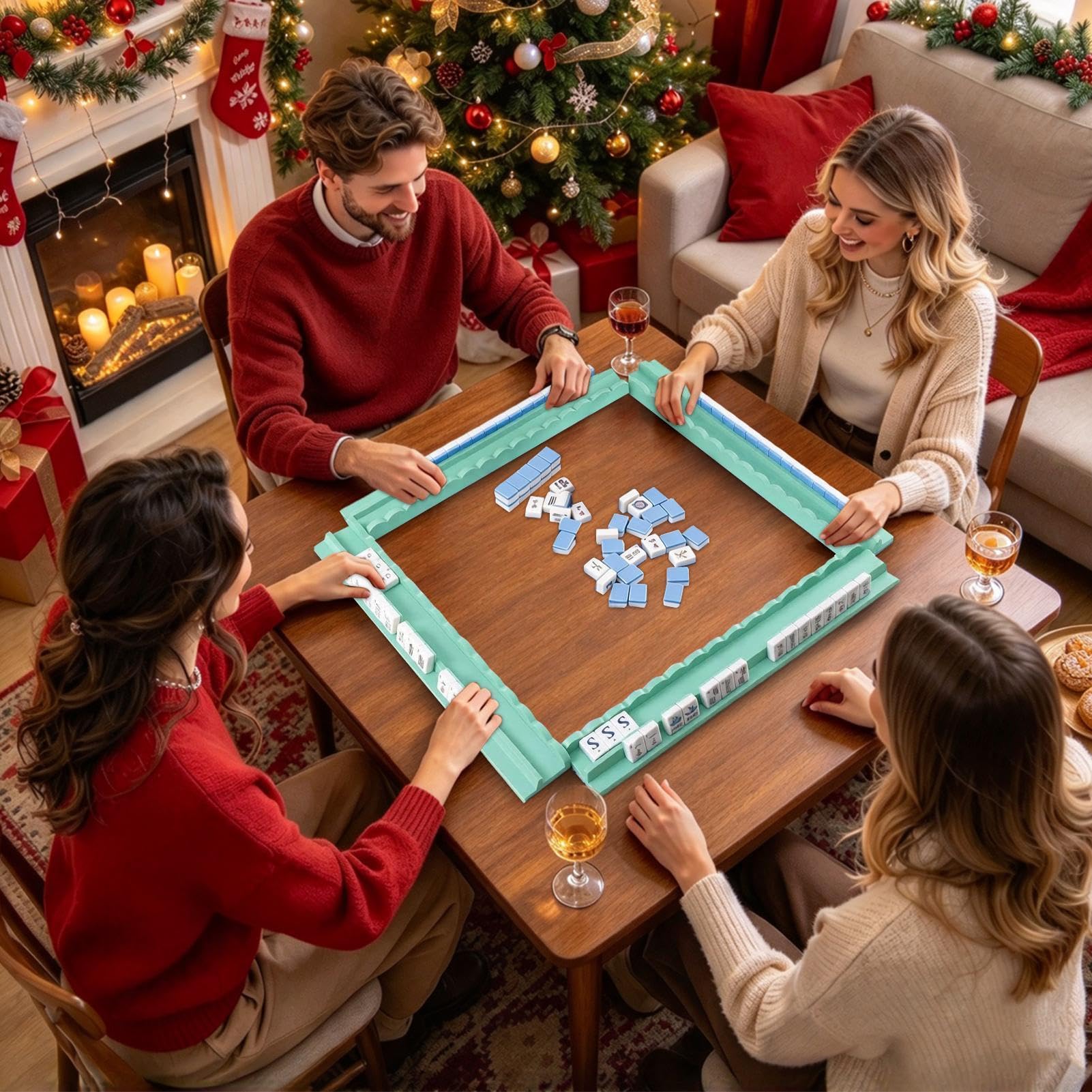 Drewniane stojaki mahjong, wbudowane stojaki na płytki do pchania