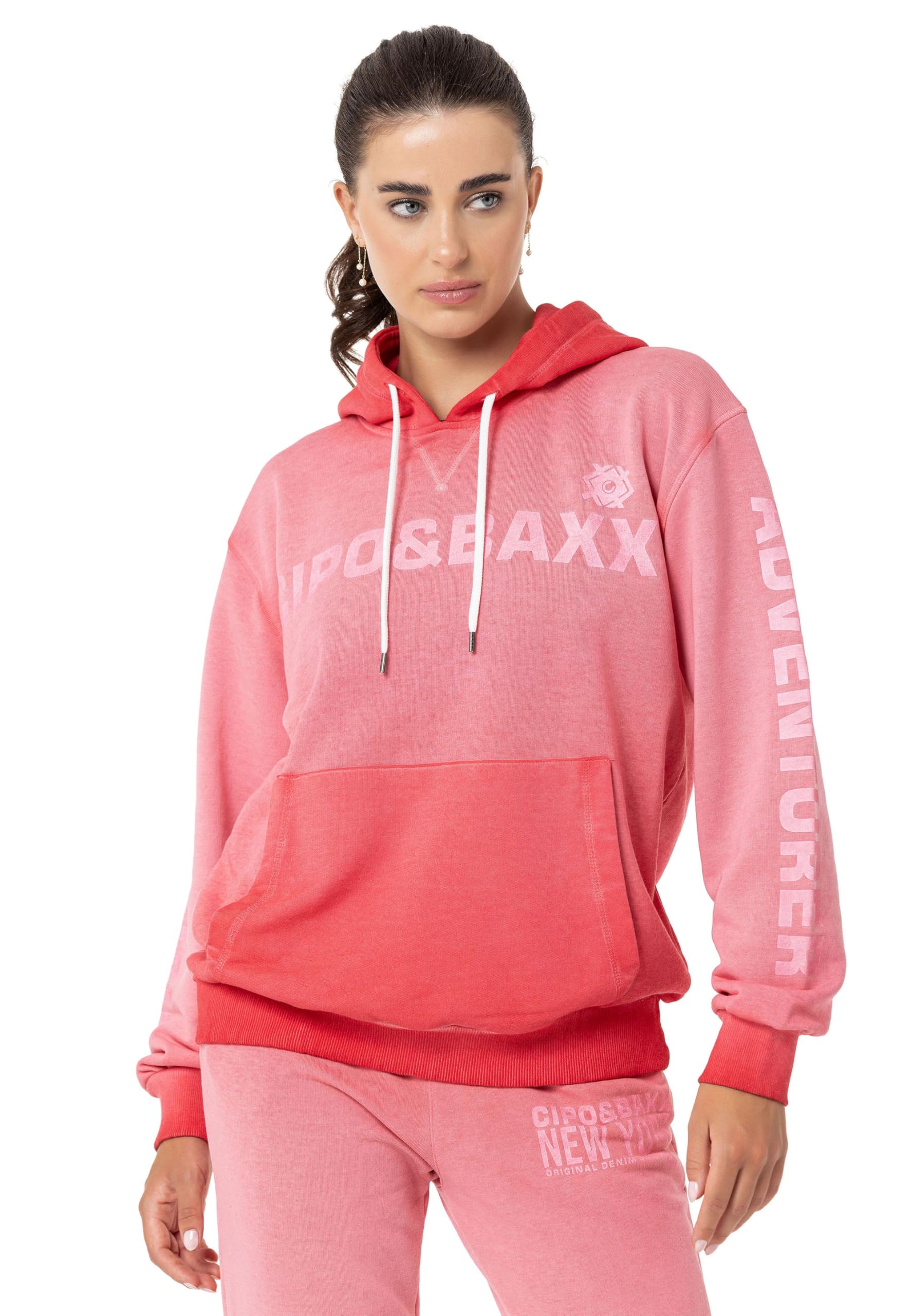 Cipo & Baxx Damen Jogginganzug – Zweiteiliges Set Hoodie und Jogginghose