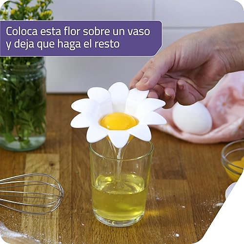 Vista 7 de Peleg Design Daisy Plastic Egg Separator, Egg White Yolk Divider Kitchen Gadgets Baking Tools Egg Extractor, Cute Flower Design