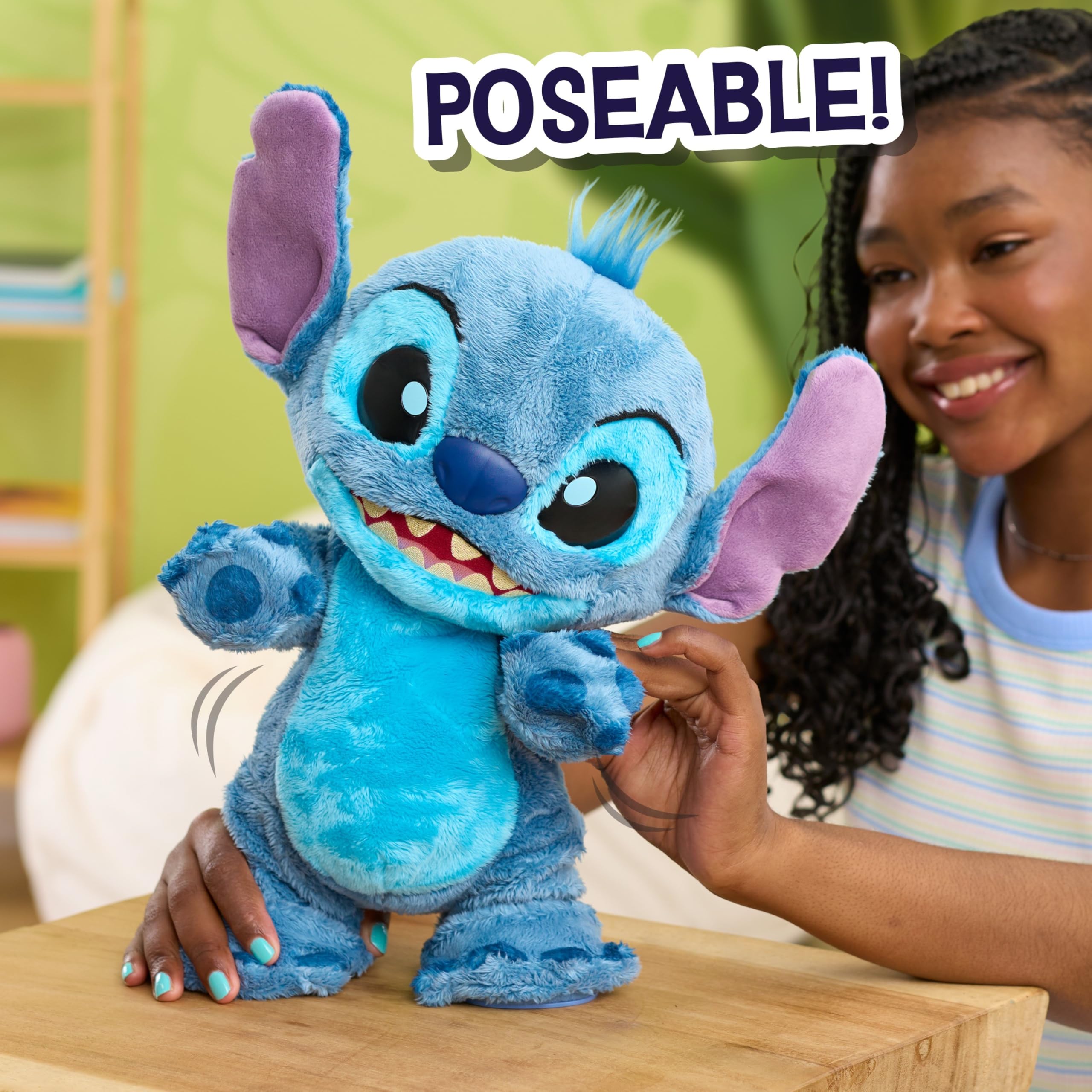 Disney Peluche Interactivo Stitch Double Trouble | con más de 50 sonidos y reacciones, Stitch camina y baila, a partir de 3 años