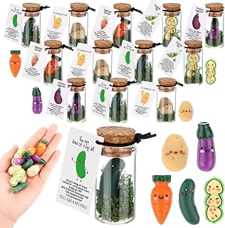 Fumete 35 Set Employee Appreciation Gifts Bulk Thank You Gift for Coworker Staff Teacher Nurse Social Worker Volunteer Desk Pet Positive Resin Animal Pun Note Card Team Office Party Favor (Vegetable)