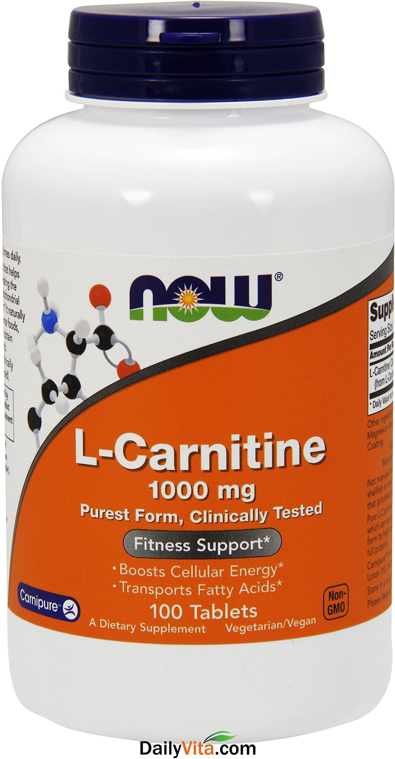 Now Foods L-Carnitine,1000 mg, 100 Tablets