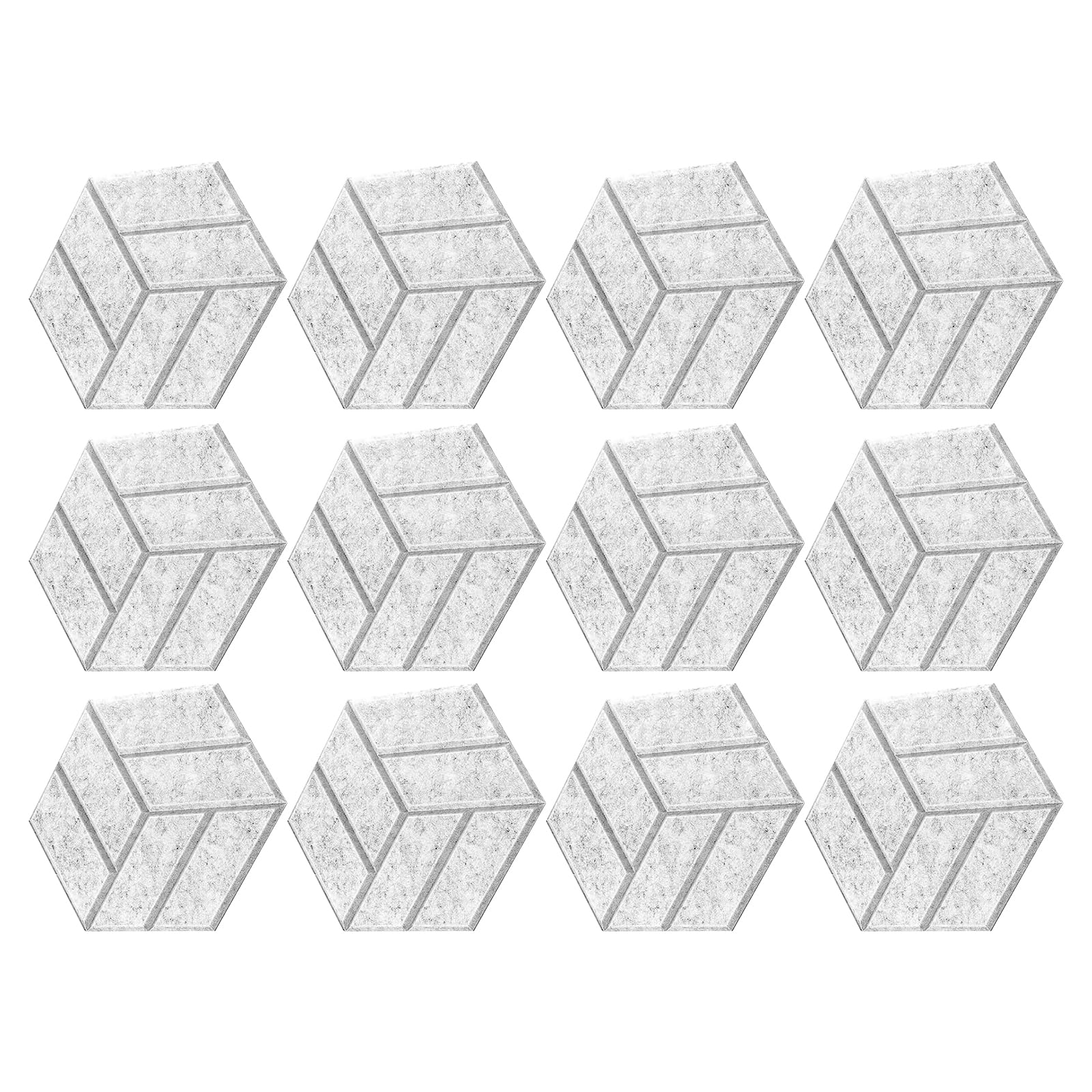 ZWWAAZHF 12PCS Acoustics Foam Wall Tiles Soundproof Foam Panel Hexagonal Wall Panels Suitable for Quiet Study Spaces and Library Adhesive Acoustics Panels