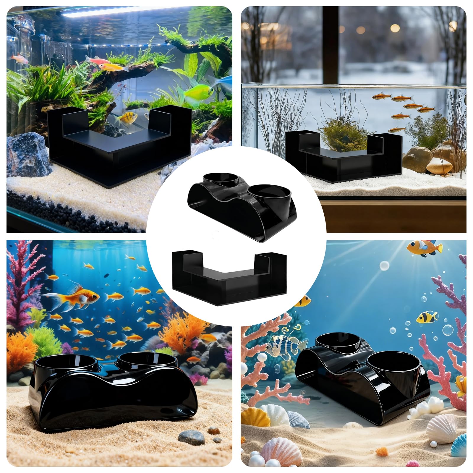 Tunnel Sotterraneo 2 Pezzi per Acquario, Tunnel Acquario Della Grotta di Gamberetti Sotterraneo Gamberetti Grotta con 2 ingressi per gamberetti di pesce