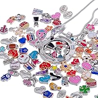 Vista 3 de RUBYCA Floating Charms Lot for DIY Glass Living Memory Locket Mix Silver Gold Color (100pcs)