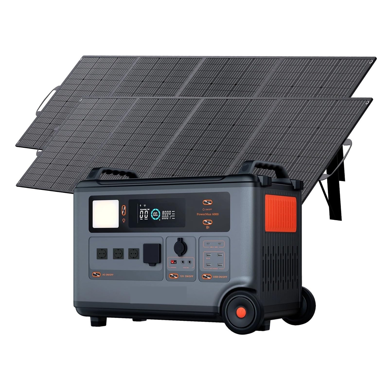 Wafohsr Oscal 6000+400W*2 6000W Portable Power Station 3600Wh Outdoor Generator With 1/2 Pc 200W 400W 500W Folable Solar Panels Optional For Home Rv Lightweight Portable(Oscal 6000+400W*2)
