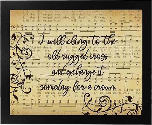 Miniatura 6 de I Will Cling to The Old Rugged Cross - Christian Music Hymn Wall Art Print - Inspirational Wall Art Decor For Home Decor, Church Decor, School &