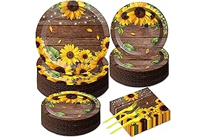 Sunflower Plates 200 Pcs Party Supplies