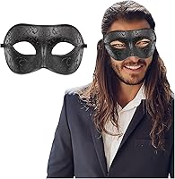 Vista 41 de Masquerade Mask For Men - Antique Look Mask for Halloween, Venetian Party, Masquerade Party, Mardi Gras, & Prom Azul / dorado medio cuadros
