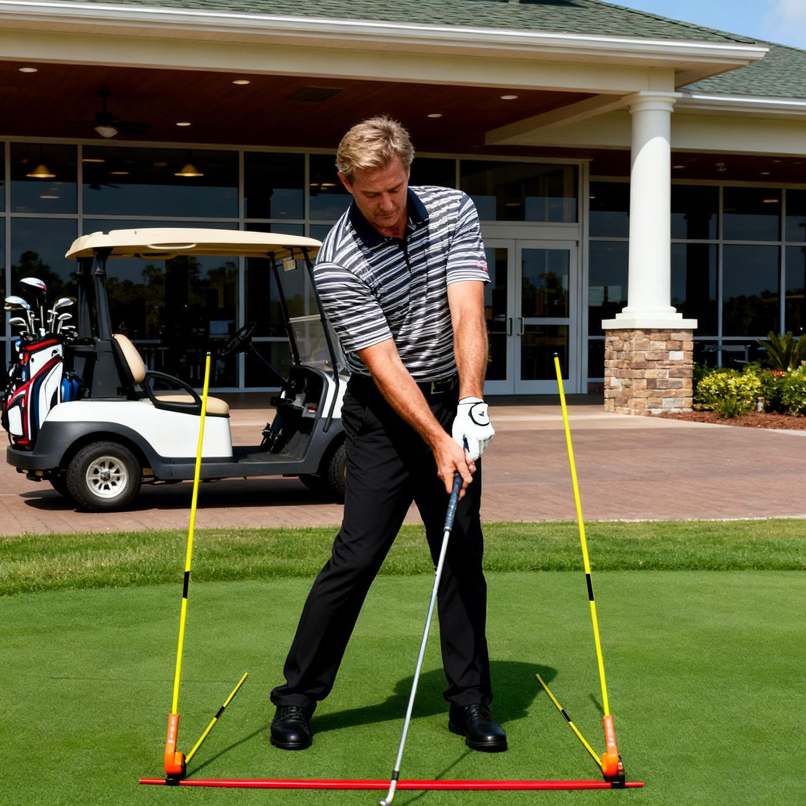 Przyrząd Do Wyrównania Swingu Golfowego Sprzęt Do Ćwiczenia Swinga Z | Wyrównanie Do Celowania I Putowania W Golfie Dla Mężczyzn, Kobiet, Profesjonalistów, Graczy I Rodziny