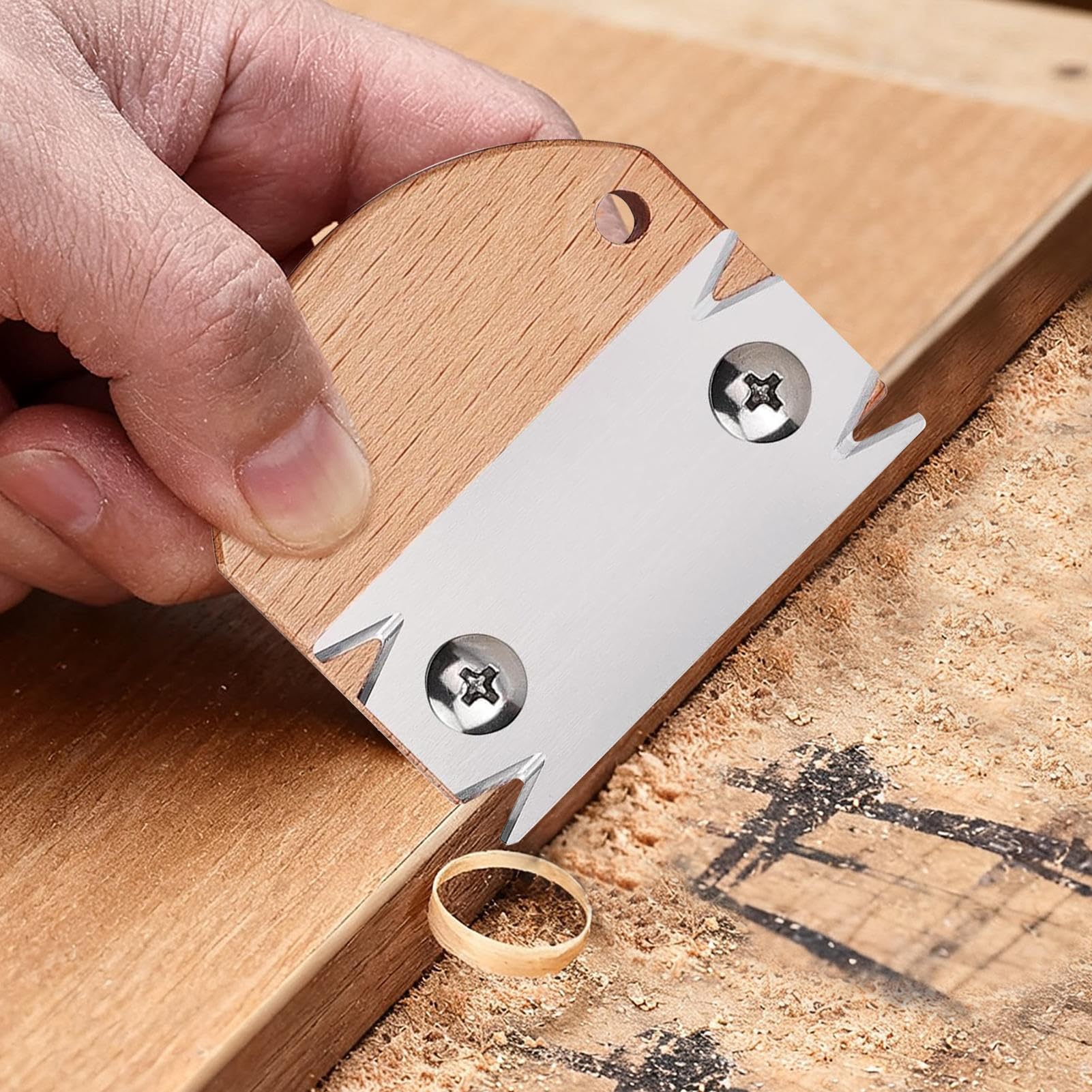 Coupeur De Bord - Outils De Menuiserie Avec Manche En Bois,Rabot À Main Pour Ébavurage Des Bords En Acier Inoxydable | Pour Placage PVC Stratifié Contreplaqué Panneau De Mélamine Meuble