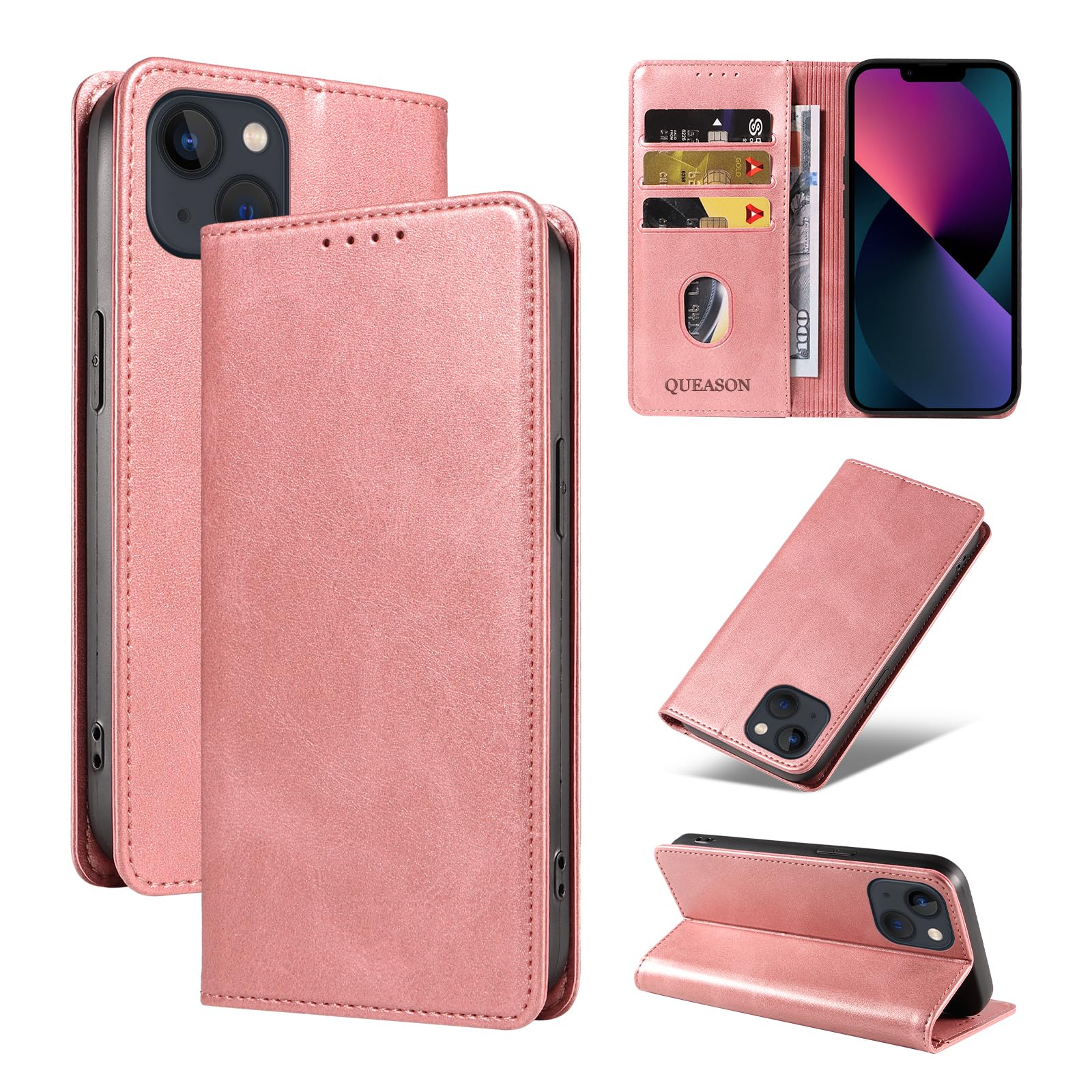 Amazon.co.jp: QUEASON【iPhone 13 mini 用 ケース 手帳型】マグネット