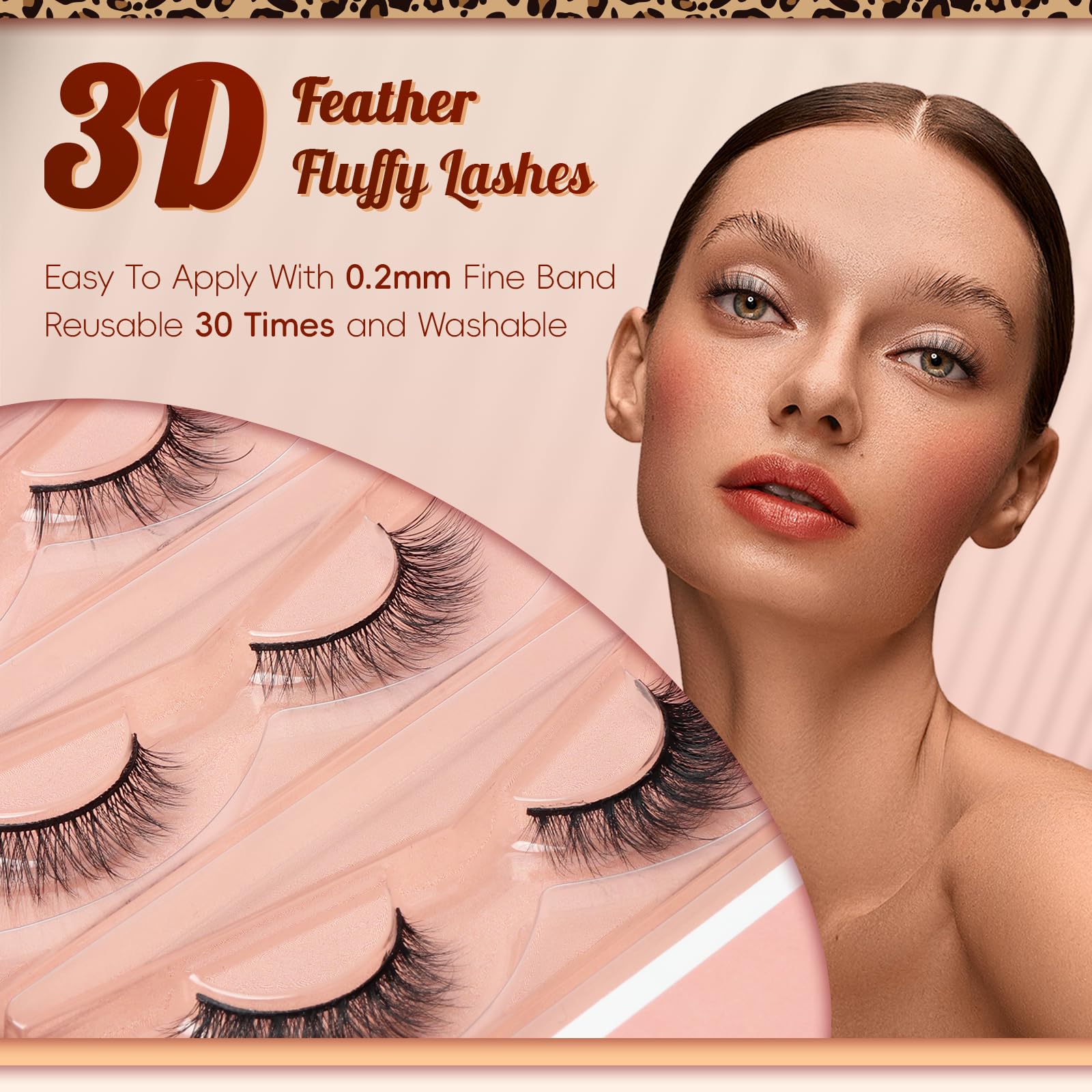 VYRILA Wispy False Eyelashes 0.05mm PBT Fiber Strip Lashes, 0.2mm Superfine Band Natural Cat Eye Lashes - Image 3