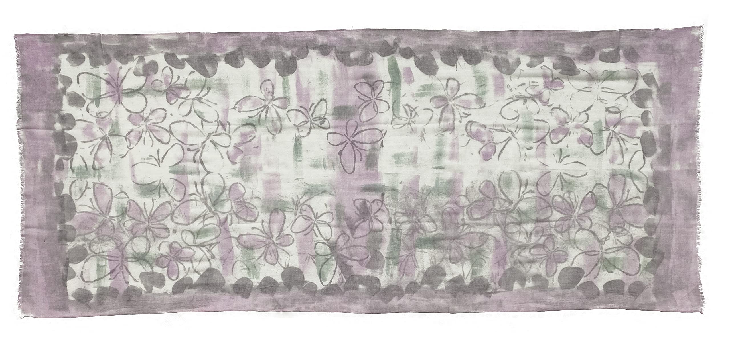 estolas, bufanda, accesorios de cachemira - Flower Roses, Rosa Verde, Talla única