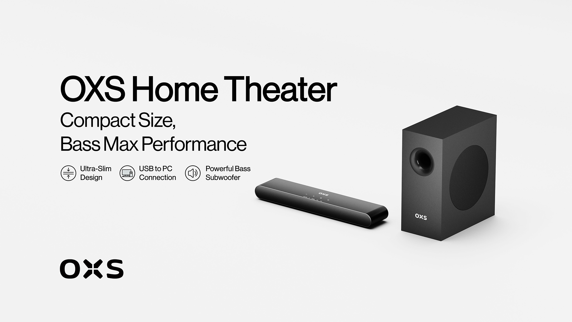 Barra De Sonido Para TV Audio De Cine En Casa Con Bluetooth OXS S3 Color Negro