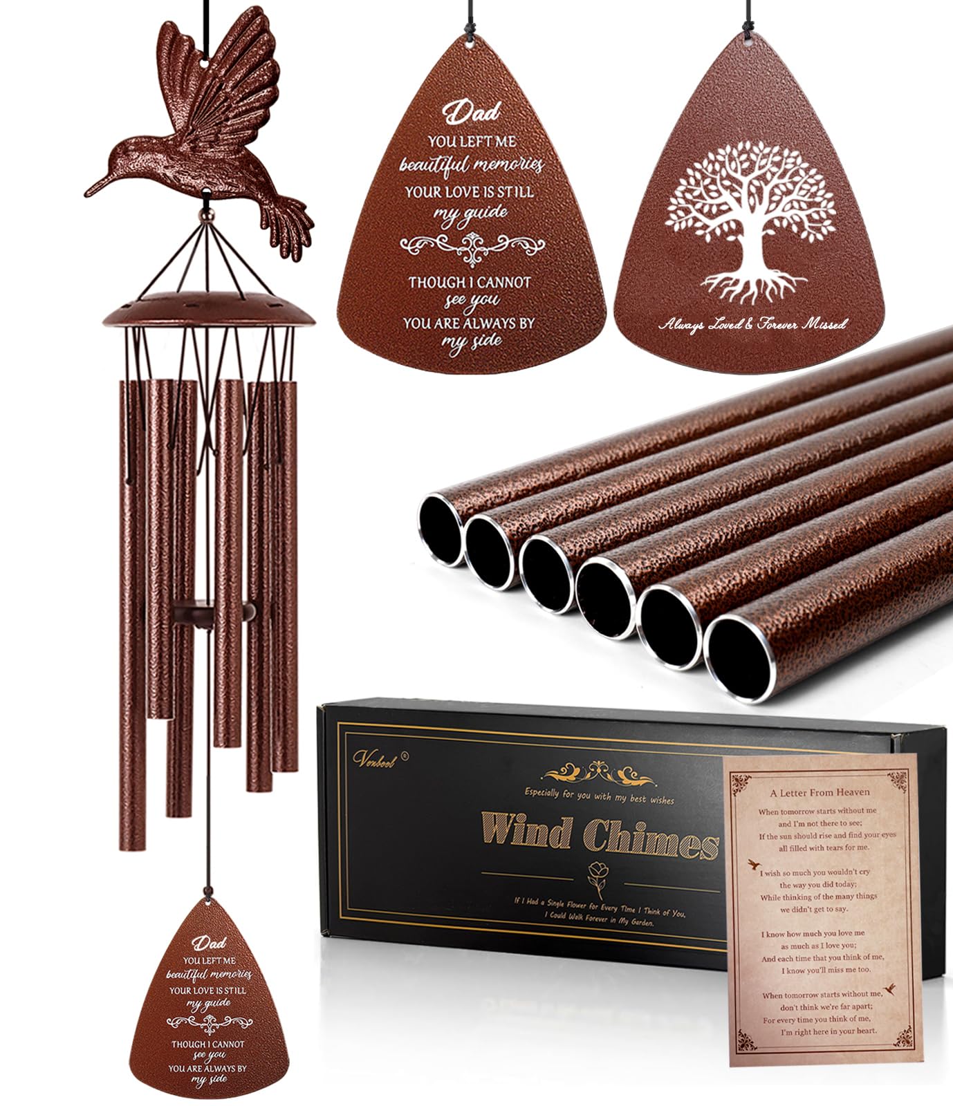Cadeaux commémoratifs pour père carillon jardin deuil